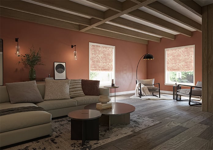 Maui, Burnt Red - Motorised Roman Blind - Image 6